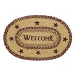 Burgundy Tan Jute Rug Oval WELCOME STAR20x30