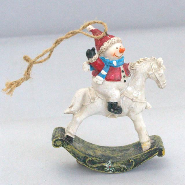 クリスマス オーナメント,スノーマン木馬